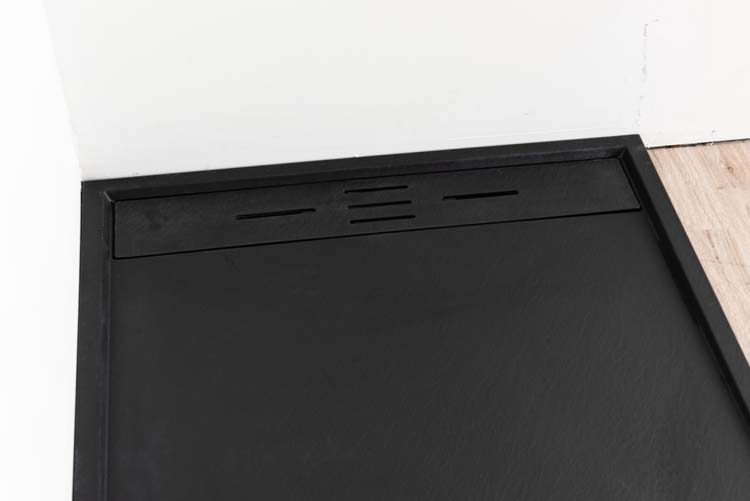 Douchebak Moana SMC mat zwart leisteenlook 160x90cm