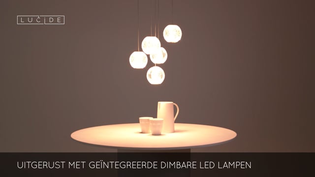 Lucide CINTRA - Hanglamp - Ø 32 cm - LED Dimb. - 5x4,7W 2700K - Transparant