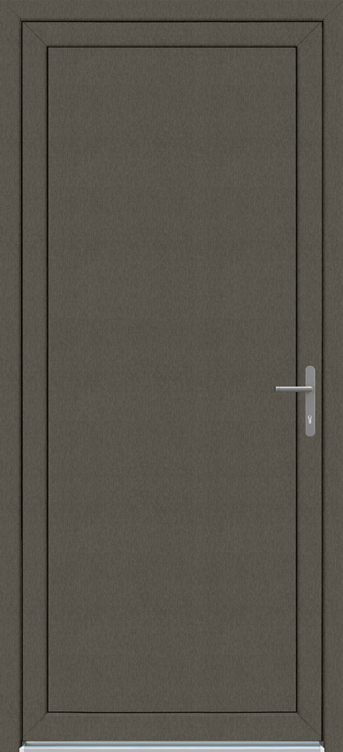 Buitendeur vlak paneel PVC kwartsgrijs/wit 980x2180mm rechtstrekkend