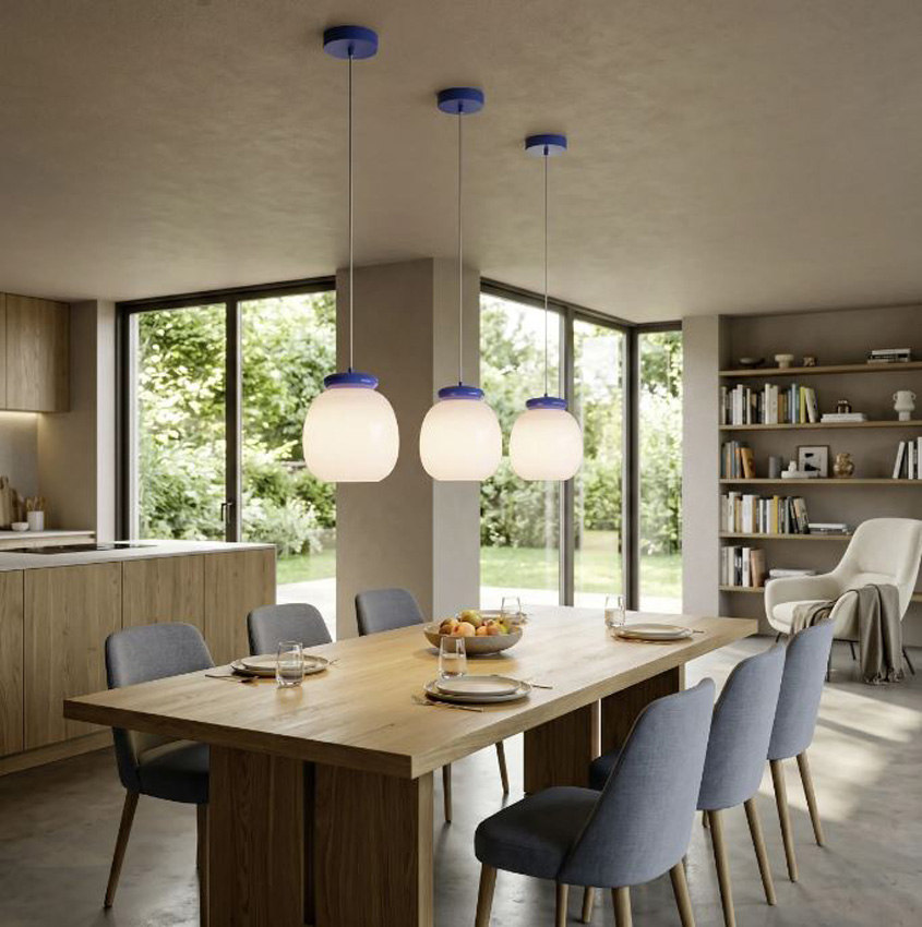 Suspension - rose/bleu - Ø23x110cm - dimmable - E27 - 1x40W