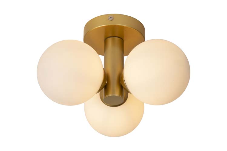 Plafonnier Salle de bains - Ø 28 cm - 3xG9 - IP44 - Or Mat / Laiton
