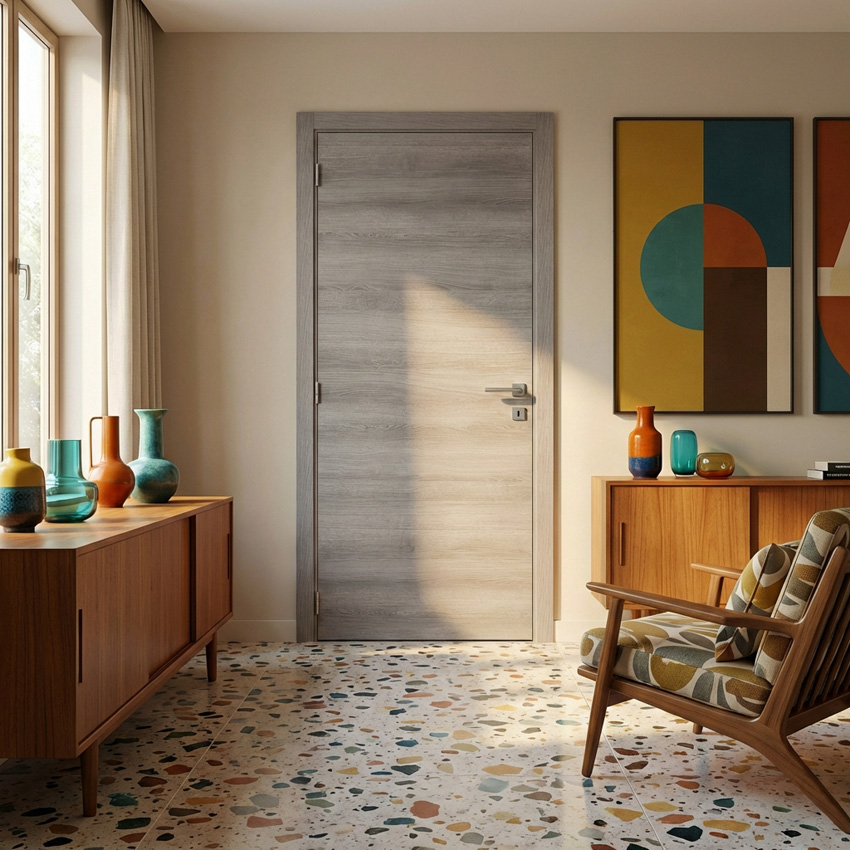 Complete binnendeur S61 Ardenne grijs 201,5x83cm tubespaan omkeerbaar + deurkast 16,5cm