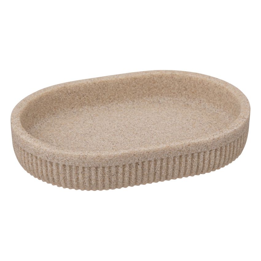 Zeepbakje Lou polyresin beige 13,6x9,8x2,3cm