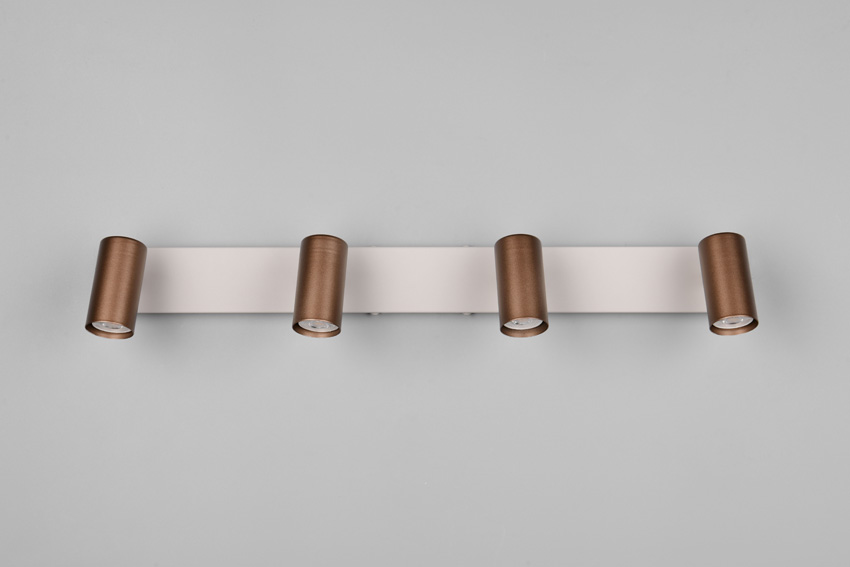 Spot en saillie - beige/café - 62x6x13,5cm - dimmable - GU10 MR11 - 4x5W