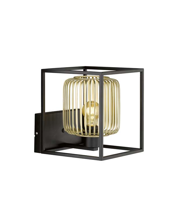 Applique murale Noir/Or E27 MAX 40W B23CM