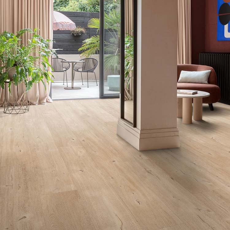 Vinyl vloer Floorify Skyfall plank 4,5mm beige eik 200x24cm