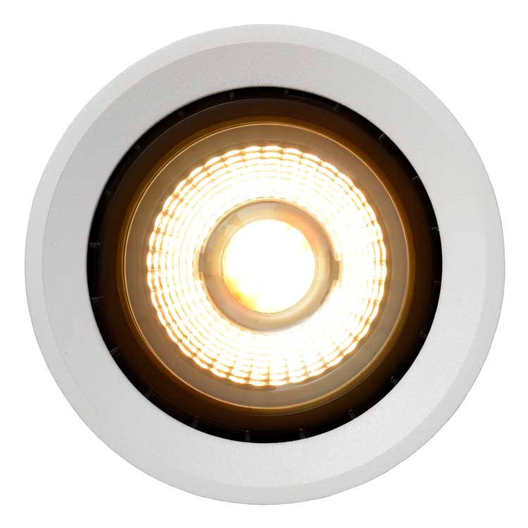 Lucide FEDLER - Spot plafond - Ø 12 cm - LED Dim to warm - GU10 - 1x12W 3000K/2200K - Blanc