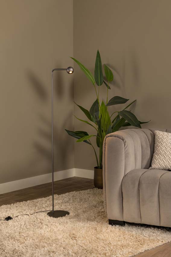 Lucide Premium Montana - Lampadaire - LED dimmable - 1x6,3W 2700K - Café