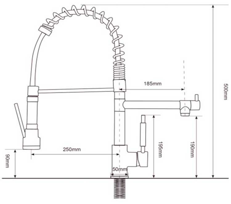Robinet de cuisine Max chrome avec bec extractible