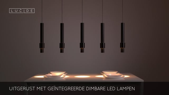 Lucide MARGARY - Suspension - LED Dim. - 5x4,2W 2700K - Noir Lucide MARGARY - Suspension - LED Dim. - 5x4,2W 2700K - Noir