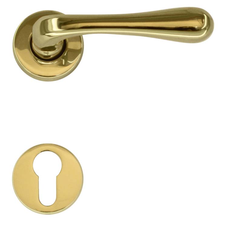 Poignée de porte pro alba cuivre rosace cylindre