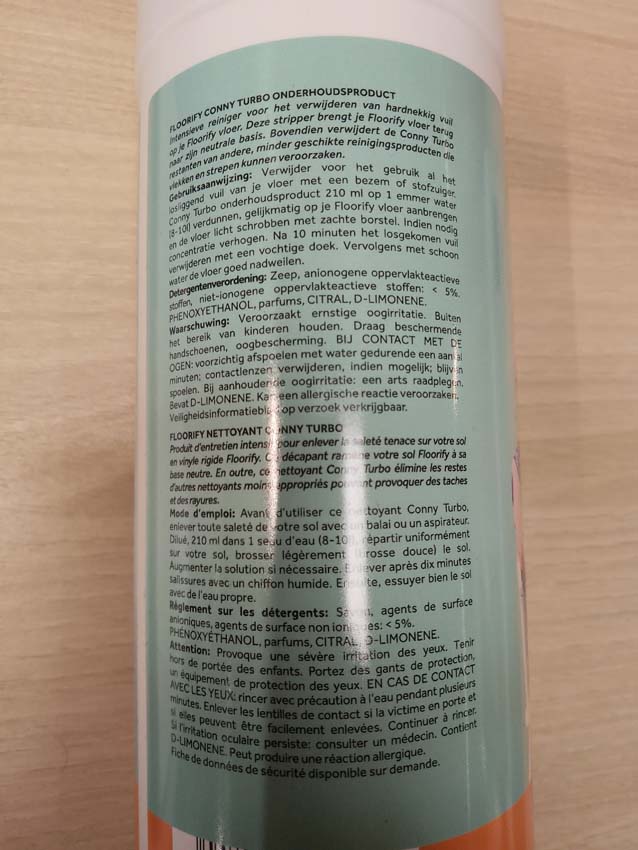 Produit d'entretien Floorify Conny Turbo pour sols vinyl 1L