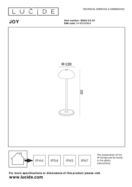 Lucide JOY - Oplaadbare Tafellamp Buiten - Accu/Batterij - Ø 12 cm - LED Dimb. - 1x1,5W 3000K - IP54 - Groen