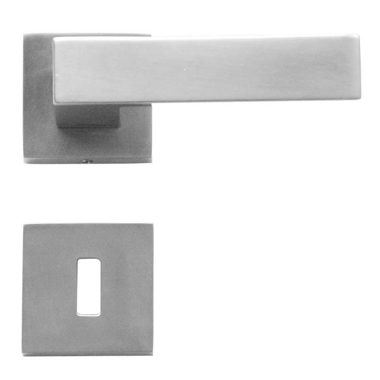Poignée de porte todi look inox rosace barbe
