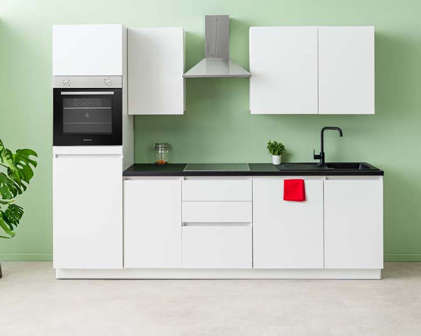 Keuken Plenti 280 cm - oven boven - lades - zonder toestellen - w/z