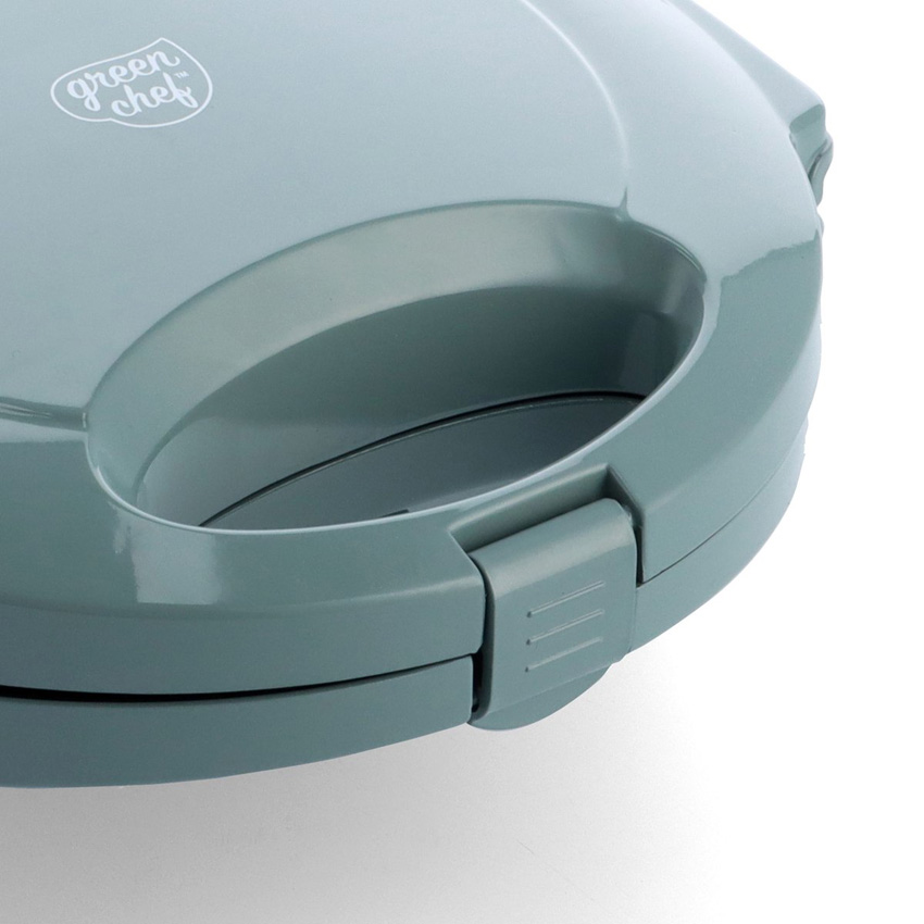 Appareil 3 en 1 pour croque-monsieur, gaufres et paninis bleu-gris avec revêtement antiadhésif sans PFAS