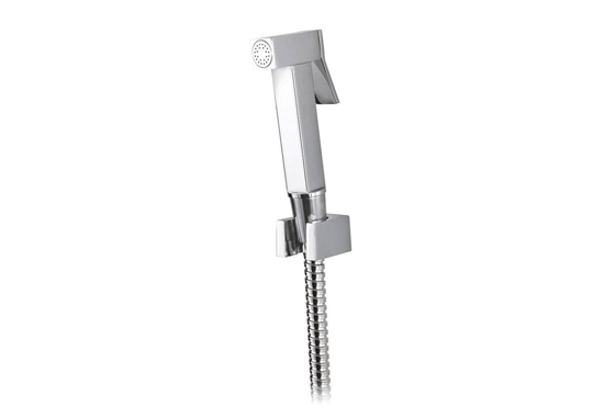 Douchette de toilette Miro chrome brillant avec support mural et flexible