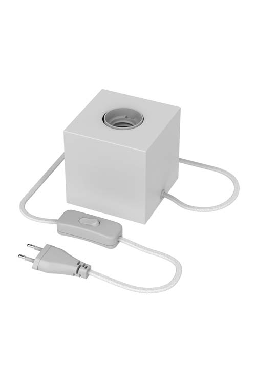 Lampe de table blanc mat E27 40W + interrupteur corde 1,8 m
