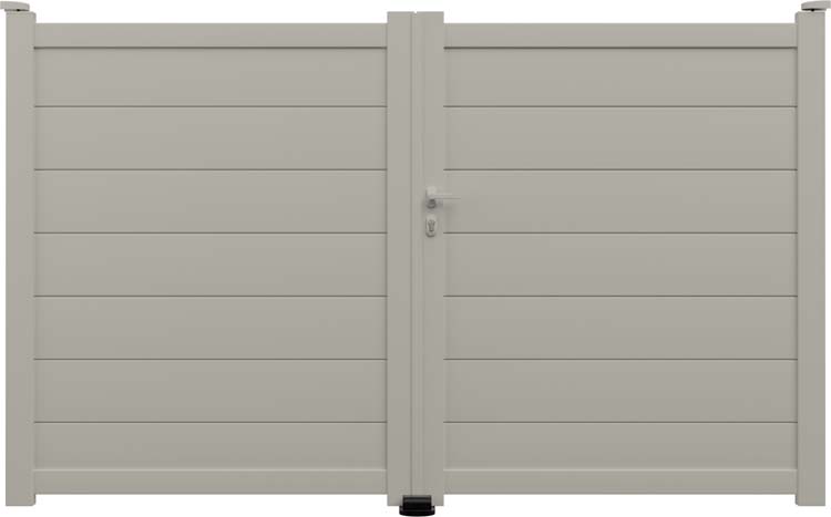 Portail battant Salamanca alu gris soie sur mesure droit