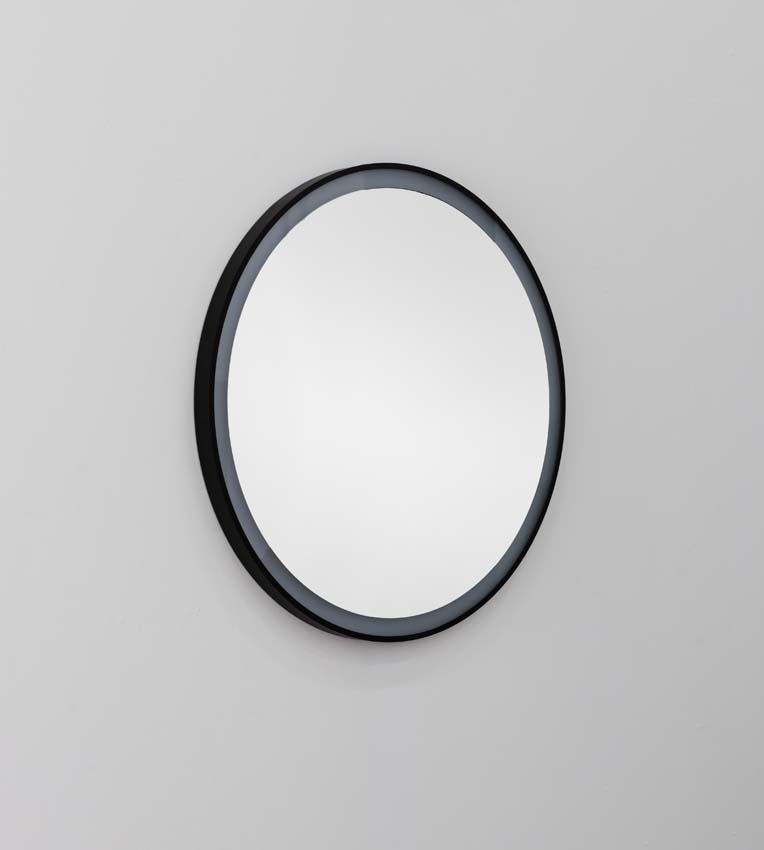 Miroir Fergie rond LED + anti-buée noir Ø80cm