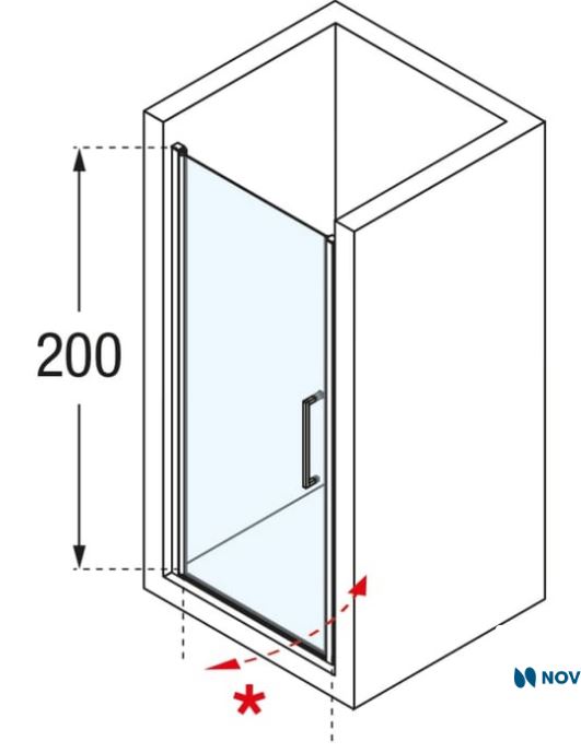 Douchedraaideur Novellini Young 2.0 chroom 87x200cm