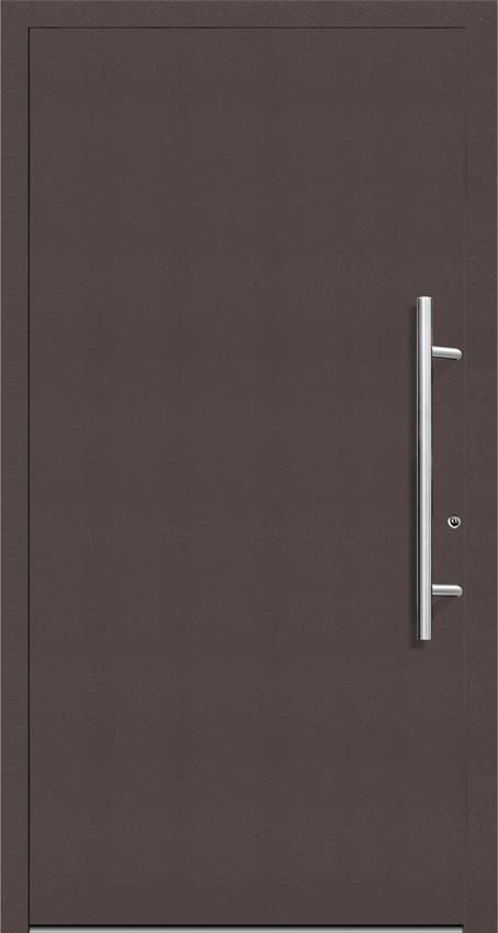 Porte extérieure pvc anti-effraction avec finition alu Varno anthra L980 X H2180 mm D