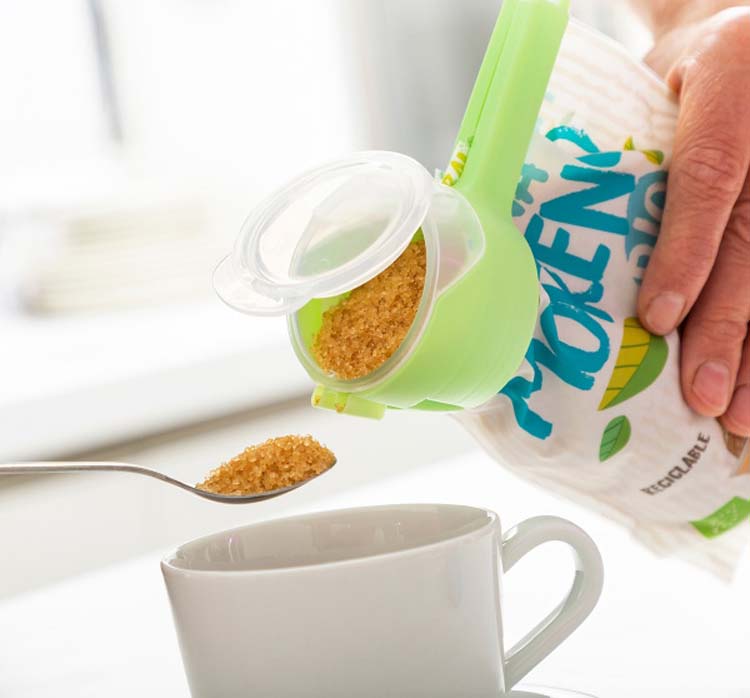 Sluitclips met dispenser voor plastiek zakken 4stuks