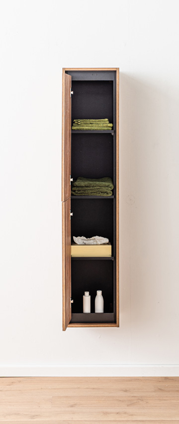 Kolomkast Toledo eik/zwart hangend 160x35x30cm