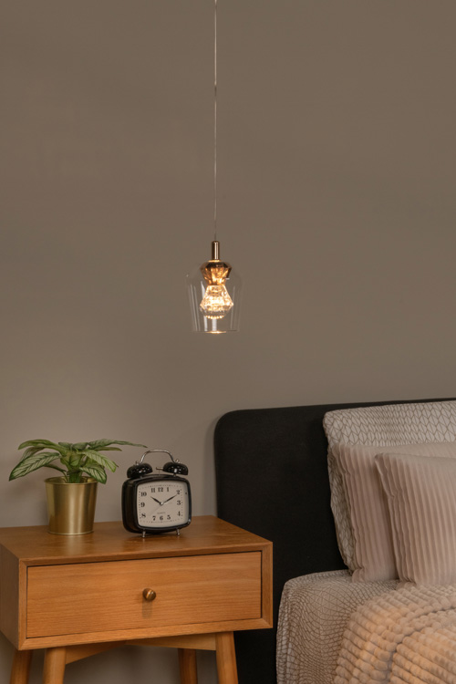 Suspension - transparent - Ø12cm - dimmable - LED 1x4W - 2700K