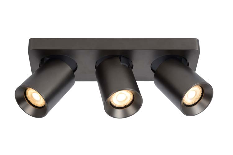 Plafondspot zwart LED DTW 3xGU10 5W