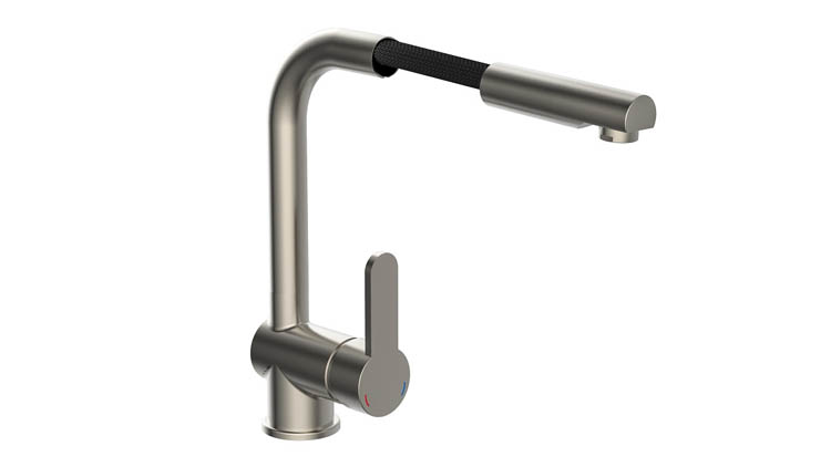 Robinet de cuisine Levi inox-look