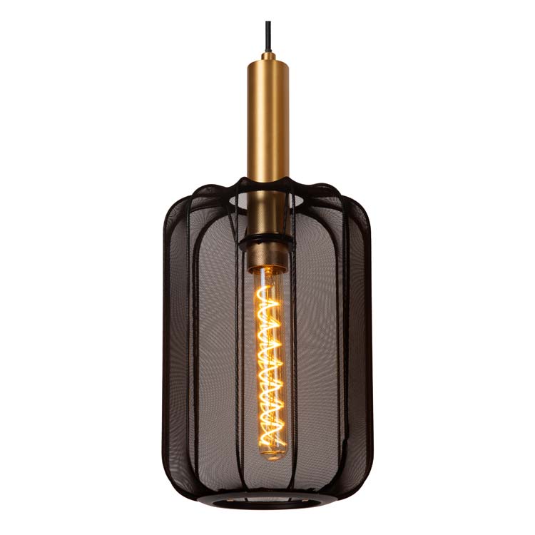 Hanglamp - zwart/goud - dimbaar - 3xE27 - 40W