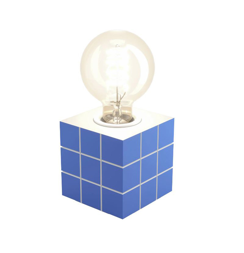 Tafellamp - blauw - 9x9x9cm - dimbaar - E27 - 1x60W