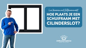 Schuifraam dubbel PVC antraciet/wit met cilinder B2500XH2100mm Schuifraam dubbel PVC antraciet/wit met cilinder B2500XH2100mm