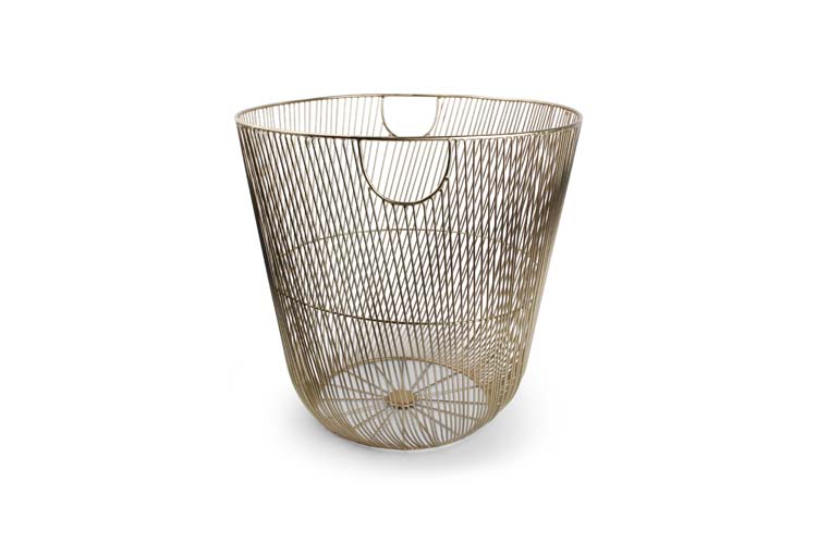 Draadmand goud 44 x H42 cm twisted Iris