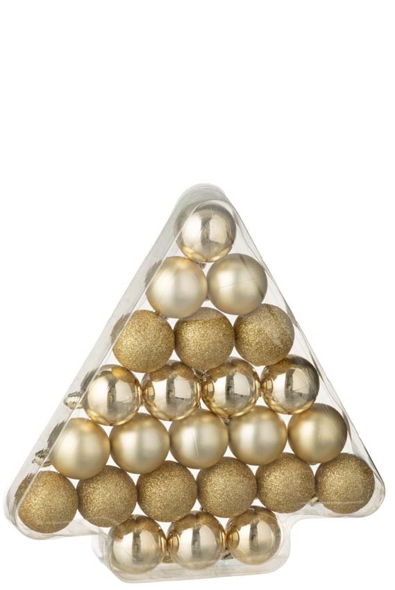 Kerstballen goud in transparante kerstboom Ø20cm