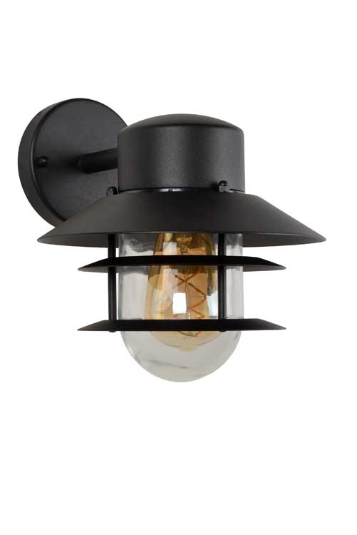 Lucide ZICO - Wandlamp Buiten - Ø 21,8 cm - E27 - IP44 - Zwart