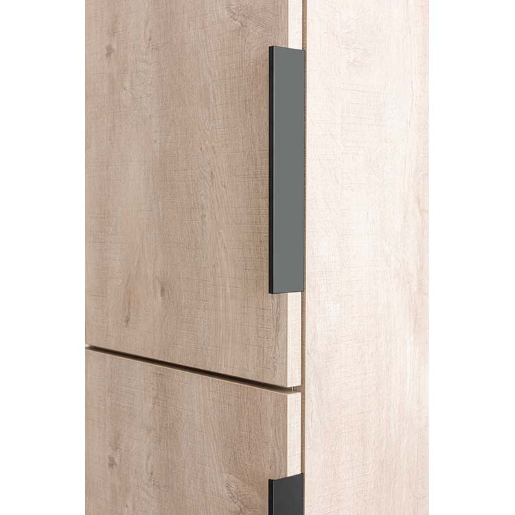 Badkamermeubel Plato eik betonlook 90 cm - glans - opleggreep zwart