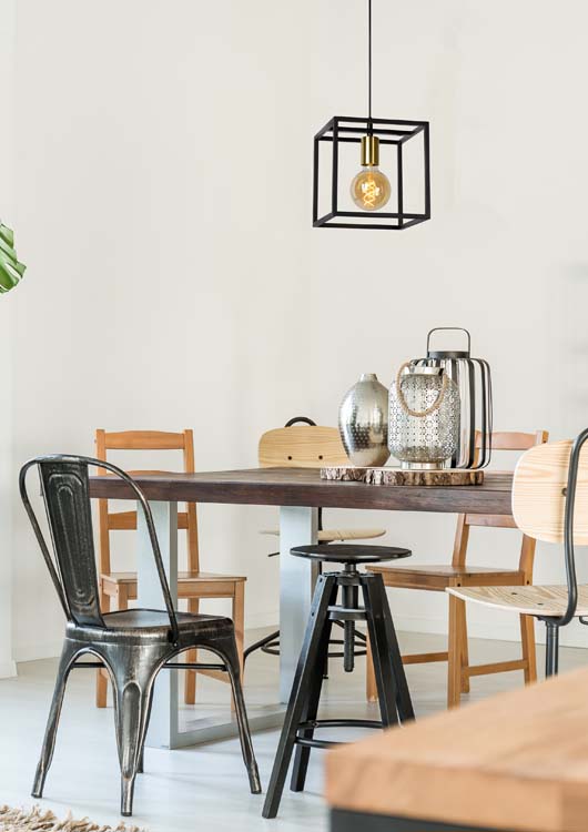 Hanglamp - zwart/goud - E27 - 40W