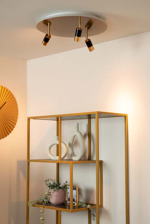 Lucide JUBEL - Plafonnier - Ø 48 cm - LED Dim. - 2700K - Or Mat / Laiton