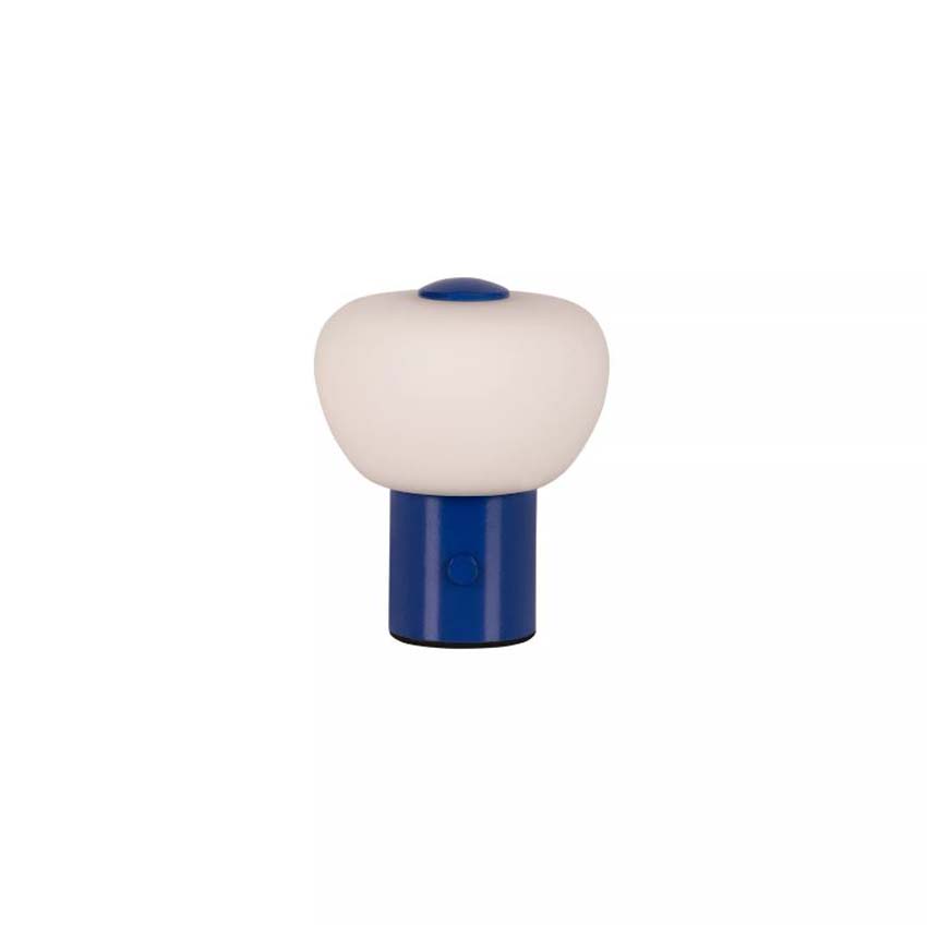 Lucide Essential Gustav - Lampe de table rechargeable - Batterie/Pile - H9,5cm - LED dimmable - 1x0,8W 2700K - Bleu