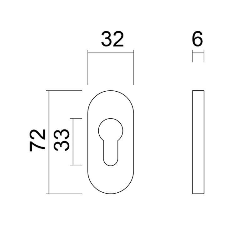 Veiligheidscylinderplaatje pro ovaal zwart