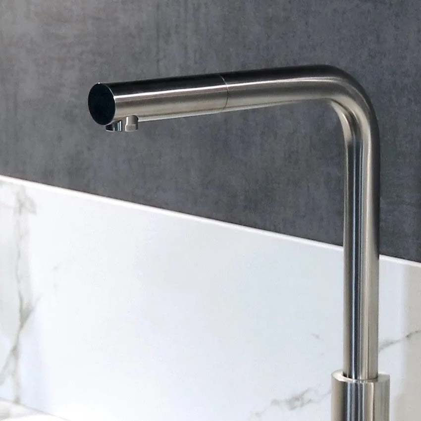 Robinet de cuisine Lorreine Tweed inox avec bec extractible