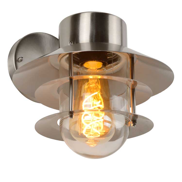 Lucide ZICO - Wandlamp Buiten - Ø 21,8 cm - E27 - IP44 - Mat chroom