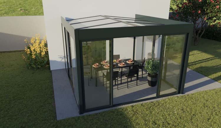 Veranda Versailles alu antraciet 400 x 350 x 240 cm