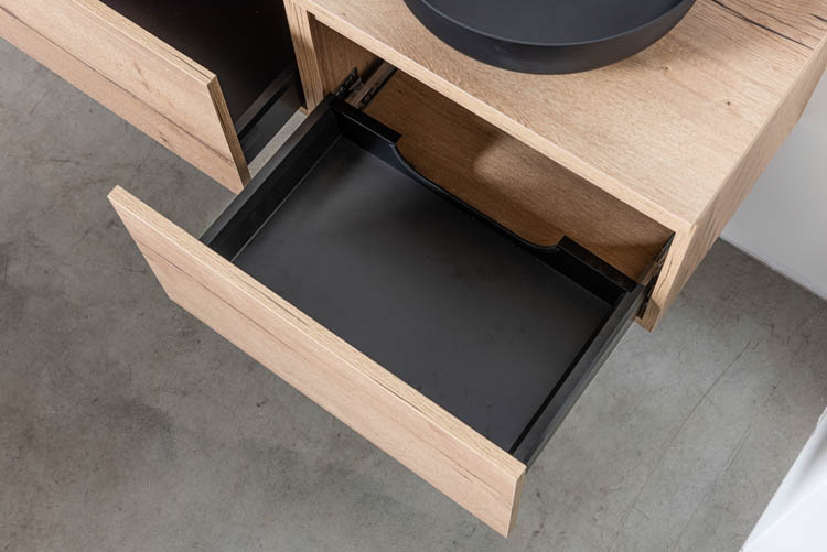 Badkamermeubel Domino eiklook 1200 mm met opbouwtablet