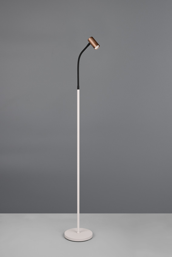 Lampadaire - beige/café - 20x27x133,5cm - dimmable - GU10 MR11 - 1x5W