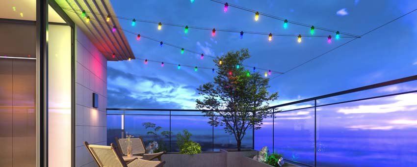 Guirlande lumineuse - Multicolore - 10m - Dimmable - RGBIC+CCT - LED intégrée - 10 lampes