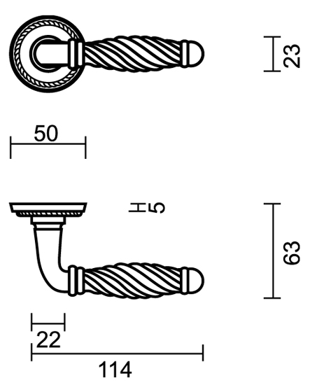 Deurklink pro zwart Anzio 12cm