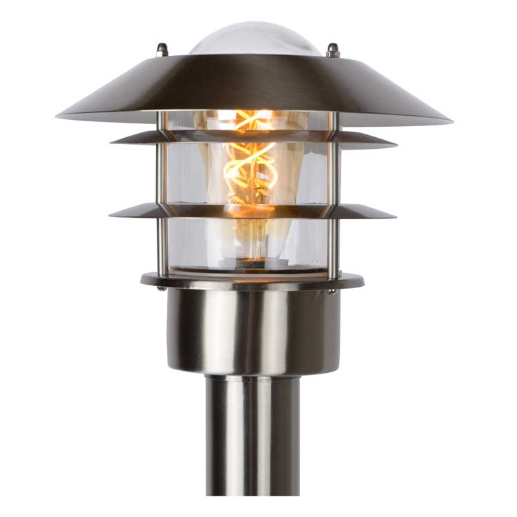 Lucide ZICO - Lantaarnpaal Buiten - Ø 21,8 cm - E27 - IP44 - Mat chroom